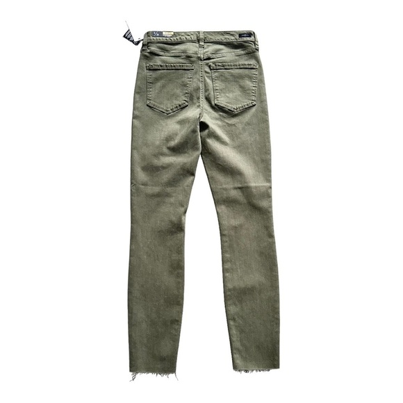 Liverpool High Rise Ankle Skinny Raw Hem Grass Fed Green Jeans Size 2/26 New - Picture 5 of 12